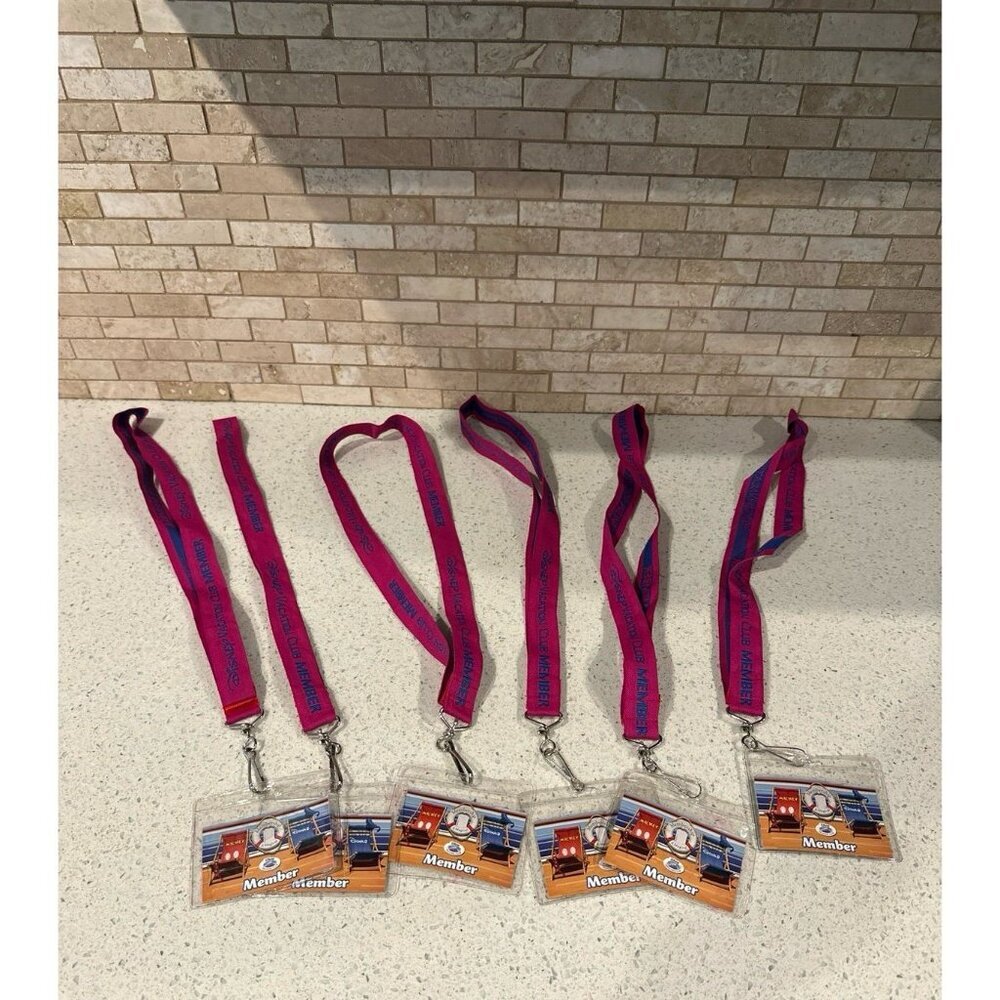 Disney DVC Cruise Line Lanyard Fuchsia/Blue-Hook & Loop Retired‎ bundle